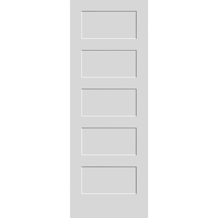 Codel Doors 26" x 84" Primed 5-Panel Equal Panel Interior Shaker Slab Door 2270pri8405